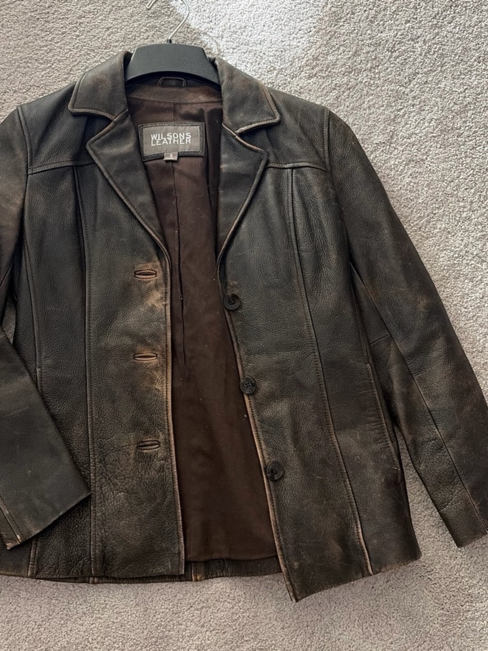 Wilsons Leather Black Brown Men's Leather Jacket